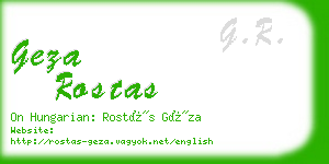 geza rostas business card